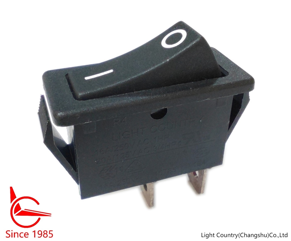 Reliable LC R4 Rocker Switch, 33*15mm, ONOFF, Black, 16A 250V, UL/VDE/ENEC