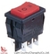 Factory Reliable RB DPDT Rocker Switch, 21*15mm, ON-OFF-ON, Black/Red, 6A 250V