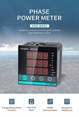 3Phase Multifunction Power Meter RS485 2Loop Programmable Alarm LED Display DS9E series