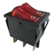 High Quality Double Rows Rocker Switch, 32*25mm, Green or Red lamp, 20A 250V.
