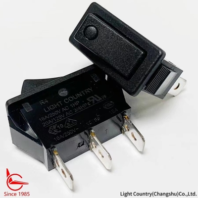 Taiwan Light Country R4 Black ON OFF Rocker Switch 33*15mm 16A 250V