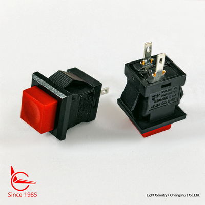 Small Size Red Push Button Electrical Switch, 14mm*14mm, ON OFF, UL VDE ENEC
