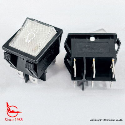 Good Quality White Light ON-OFF Rocker Switch for PLC Control Panel, 32*25mm, VDE, TUV, UL