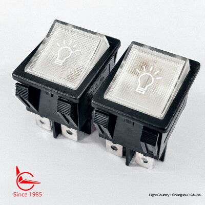 Good Quality White Light ON-OFF Rocker Switch for PLC Control Panel, 32*25mm, VDE, TUV, UL