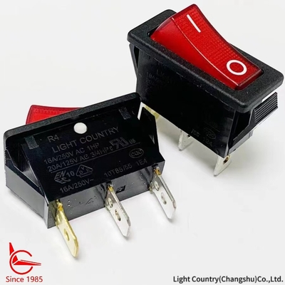 Good Quality ON-OFF R4 Rocker Switch with Red light 33*15mm 16A 250V UL VDE