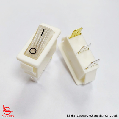 Factory High Quality White LED illuminated Rocker Switch, R4, 33x15mm, ON-OFF, 20A 125V