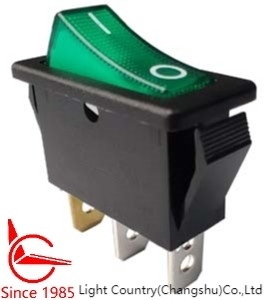 LC R4 Rocker Switch ON-OFF 33*15mm Green Illuminated 16A 250V UL VDE